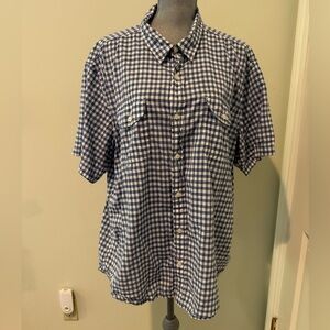 Lucky Brand Blue and White Plaid Shirt